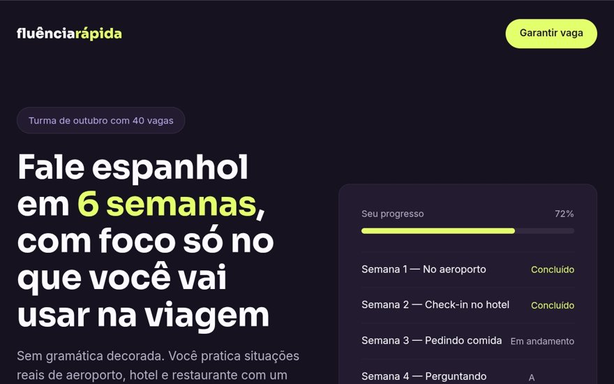 Exemplo de página para curso online