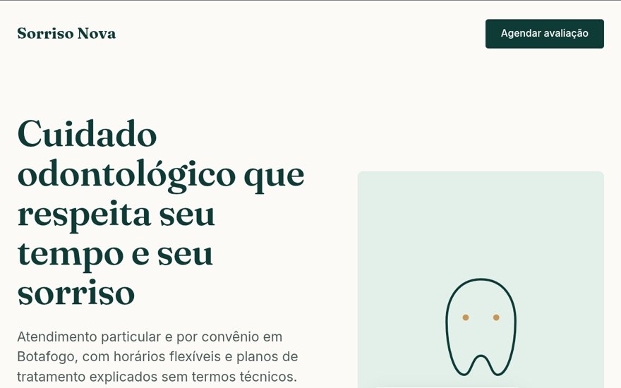 Exemplo de site para clínica odontológica