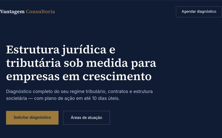 Exemplo de site para consultoria jurídica